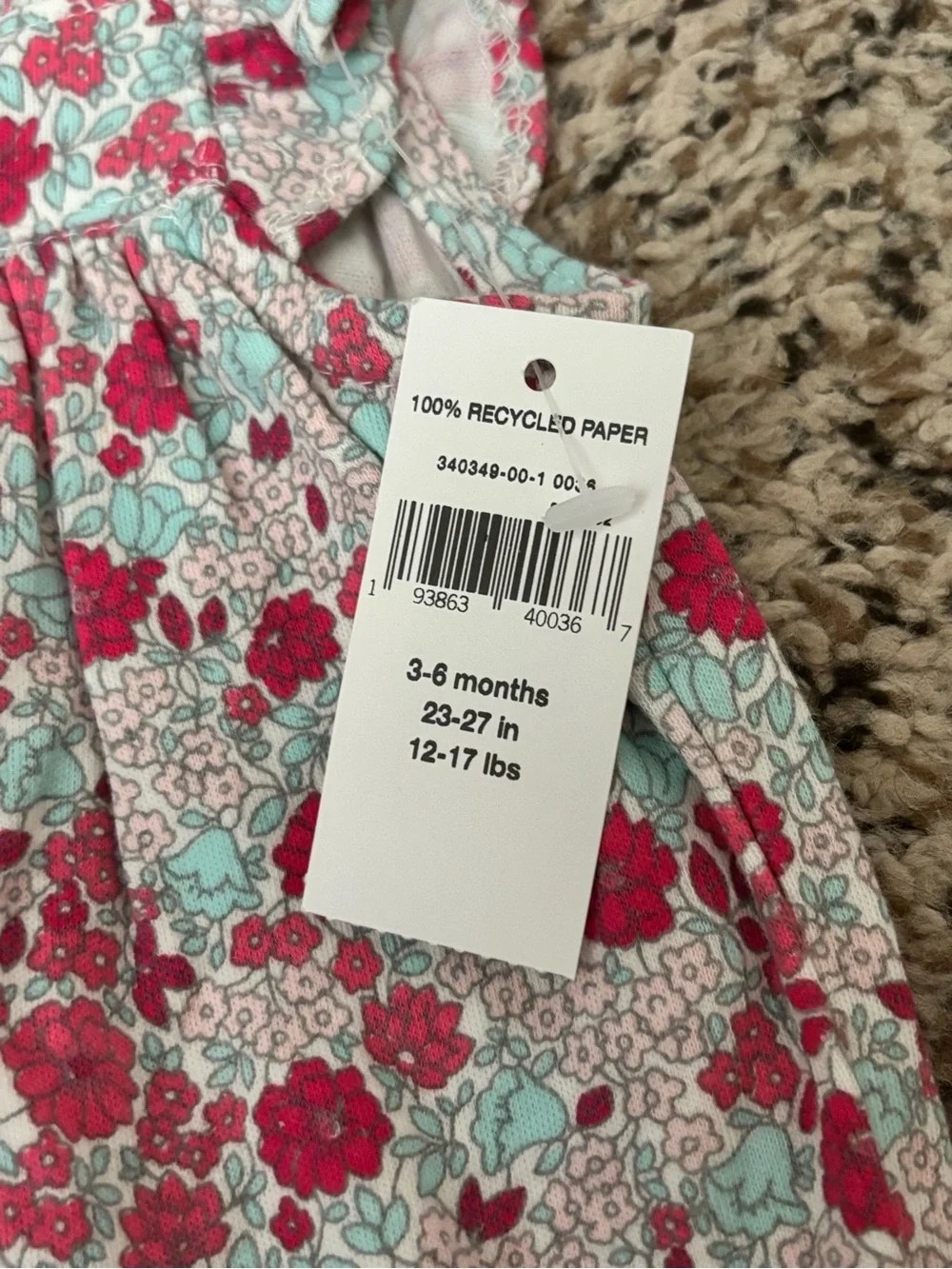 BabyGap Floral Romper in Pink and Mint